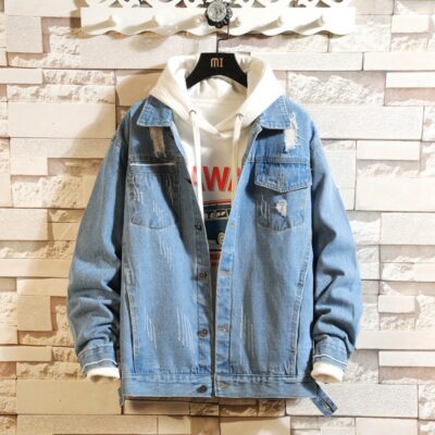 Mùa Xuân Và Mùa Thu 2022 Ngoại Thương Áo Khoác Nam Thời Trang Trẻ Trung Cá Tính Rách Hợp Thời Trang Áo Khoác Denim Nam Top quần Áo