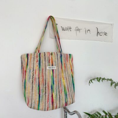 Bán buôn túi vải Mori túi đeo vai sọc cầu vồng túi vải canvas nữ túi đi học lớp túi hình trụ dung tích lớn