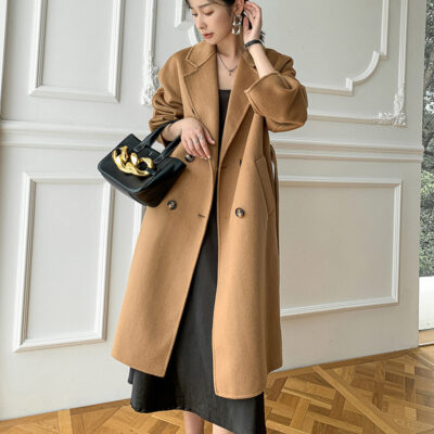 Áo khoác nữ len hai mặt mới trung thu đông khí chất Hepburn phong cách nước ngoài áo khoác len
