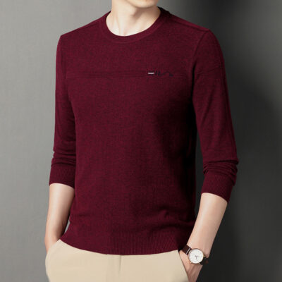 2023 Thu Mới Len Nam Sợi Nón Kết Nam Nữ Tay Dài Chui Đầu Mỏng Áo Len Nam Đáy Sơ Mi Bán Buôn