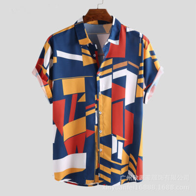 Áo sơ mi nam và nữ mới xuất khẩu bán chạy AliExpress EBAY Amazon sơ mi giản dị Đường phố Hawaii sơ mi nam hợp thời trang