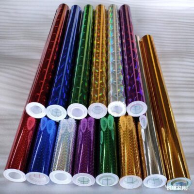 Laser giấy trang trí mẫu giáo vàng xanh đỏ bạc phản quang dán liền đạo cụ tự dán tường trạm độc lập