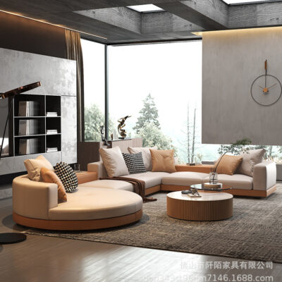 Ý Connery Nhà thiết kế Connery hình lưới màu đỏ đẹp hiện đại sang trọng vòng cung tròn vải da sofa