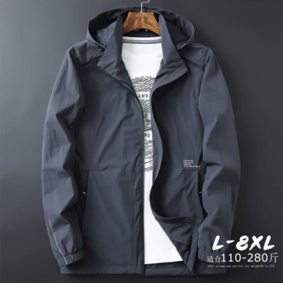 Áo khoác nam dáng rộng size lớn 2022 mùa xuân và mùa thu mới thun thoáng khí nhanh khô hàng đầu áo khoác thể thao