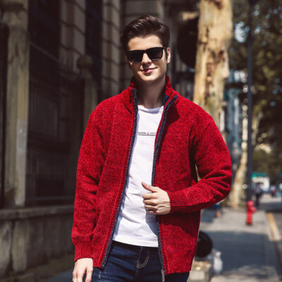 Áo len cardigan cổ chữ V thời trang mùa thu cho nam