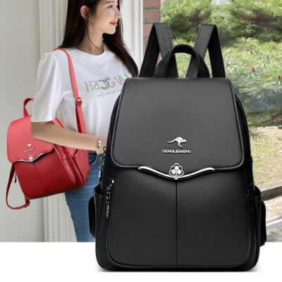 嶝丽ba lô kangaroo thời trang nữ ba lô da mềm đa năng ba lô nữ túi du lịch sức chứa lớn đa năng túi lớn da mềm