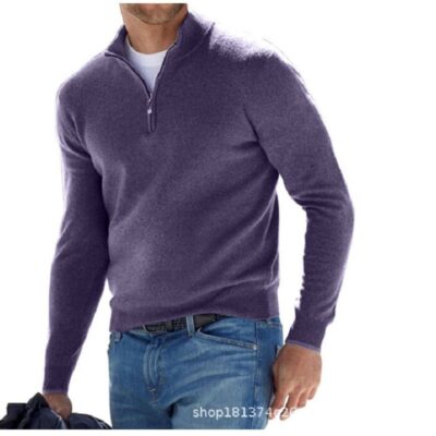 2022 Ga Độc Lập Chúc AliExpress Amazon Châu Âu Và Hoa Kỳ Dài Tay Cashmere Áo Khoác Nam Đáy Áo Sơ Mi Mùa Xuân Và Mùa Thu