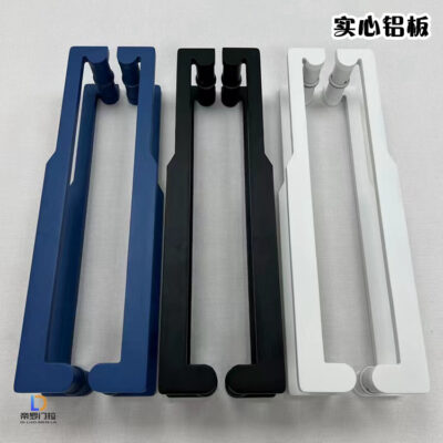 Tay nắm cửa kiểu Trung Quốc mới hiện đại tối giản Tay nắm cửa kính khách sạn tay vịn cửa gỗ chắc chắn màu xanh trắng đen