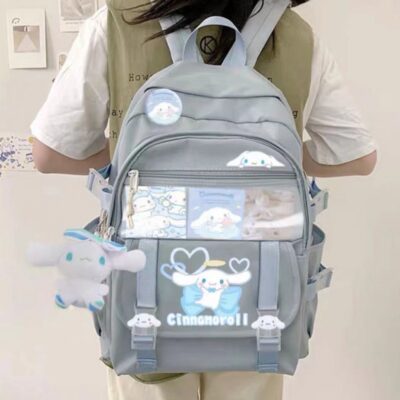 Cặp học sinh nữ Sanrio Kulomi phối ba lô du lịch nữ siêu nhẹ xu hướng thời trang ba lô nam