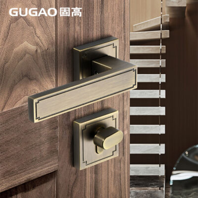Bán buôn mới phong cách Trung Hoa bằng đồng trong nhà Khóa cửa phòng ngủ hút từ không ồn chia tay nắm cửa phòng Khóa mạ vàng gỗ