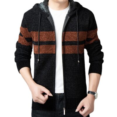 Size Lớn Áo Len Mùa Đông Nam Dày Nỉ Áo Len Nam Có Mũ Cổ Áo Len Ấm Áp Triều 6012