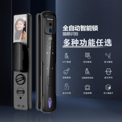 Các nhà sản xuất bán buôn nhận dạng khuôn mặt 3D khóa thông minh điều khiển từ xa mắt mèo có thể nhìn thấy khóa vân tay mật khẩu điện tử hộ gia đình tự động