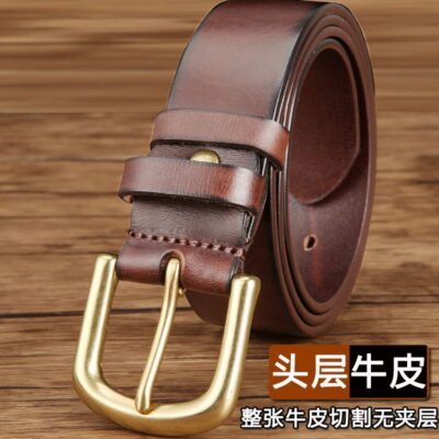 Thắt Lưng Nam Da Thật Bố Thắt Lưng Nam Mạnh Mẽ Và Bền Mỹ Retro Lớp Trên Thắt Lưng Thường Ngày Tất Cả Trận Đấu quần Thắt Lưng Hot