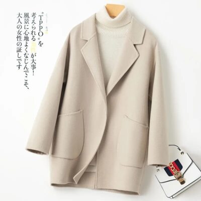 Quần áo mùa thu cao cấp áo khoác len độn cashmere áo khoác nữ mẹ nước ngoài tính khí nhỏ phù hợp với ngắn