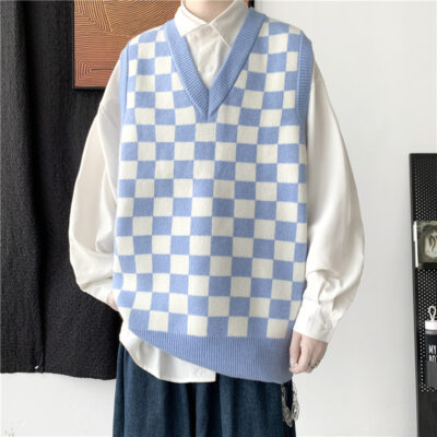 Quốc Gia Năm 2021 Triều Áo Len Kẻ Sọc Áo Vest Nam Dạo Phố Thương Hiệu Fried Street Xu Hướng Dáng Rộng Và Đẹp Trai Retro Áo Len Dệt Kim Áo Vest