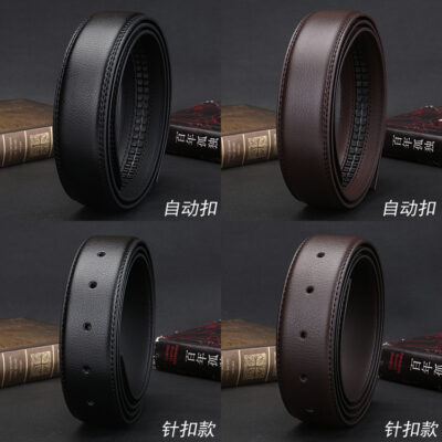 Thắt Lưng Nam Không Đầu Nam Không Đầu Tự Động Khóa Pin Dây Da Bò Thanh Niên Thắt Lưng Không Đầu Thân Dây Dây