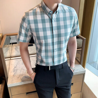 Mùa Hè Mỏng Áo Sơ Mi Kẻ Sọc Nam Phong Cách Hàn Quốc Hợp Thời Trang Đẹp Trai Áo Sơ Mi Tuổi Teen Thường Ngày Mùa Hè Quần Áo