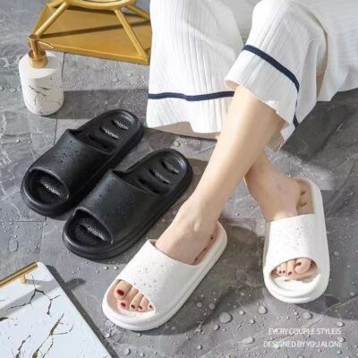 Nhà Mới Dép Nữ Mùa Hè Hộ Gia Đình Cặp Đôi Trong Nhà Đế Mềm PVC Thoải Mái Dép Đi Trong Nhà Nhà Tắm Bán Buôn