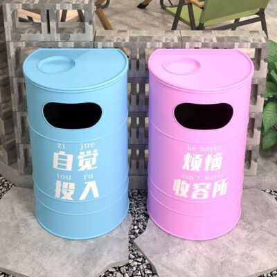 Công Nghiệp Gió Retro Thùng Rác Trại Sáng Tạo Tập Gym Bồ hóng Cá Tính Thùng Dầu Cốc Có Thể Ngoài Trời Thương Mại Lớn