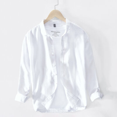 754 Áo sơ mi cotton và vải lanh nam dropshipping