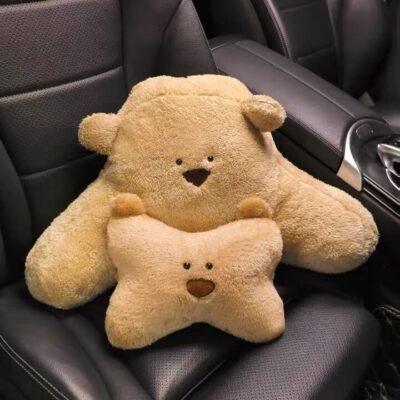 Gối Tựa Đầu Ghế Ô Tô Gối Cổ Hình Gấu Hoạt Hình Dễ Thương Trang Trí Ô Tô Gối Ô Tô Ô Tô Thắt Lưng Hỗ Trợ Eo Hỗ Trợ