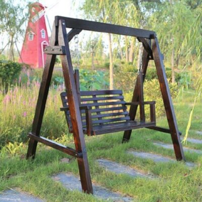 Xích đu ngoài trời chống ăn mòn bằng gỗ chắc chắn dành cho người lớn ghế treo trong nhà và ngoài trời sân trẻ em bằng gỗ trên cùng xích đu sân vườn ghế bập bênh