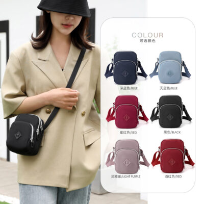 Túi đeo vai nữ công suất nhỏ phong cách Hàn Quốc thời trang mới túi đeo vai đơn giản dây kéo túi mở nhiều màu tùy chọn