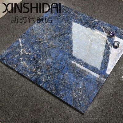 phòng khách màu xanh phòng ngủ chống trượt 800800 gạch lát sàn tráng men bóng sapphire màu xanh đơn giản gạch lát sàn toàn thân bằng đá cẩm thạch