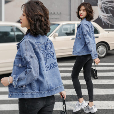Áo khoác ngắn denim nữ thiết kế cảm giác thích hợp mùa xuân 2023 phiên bản Hàn Quốc cardigan rời tất cả các trận đấu thường ngày áo khoác bf cao cấp