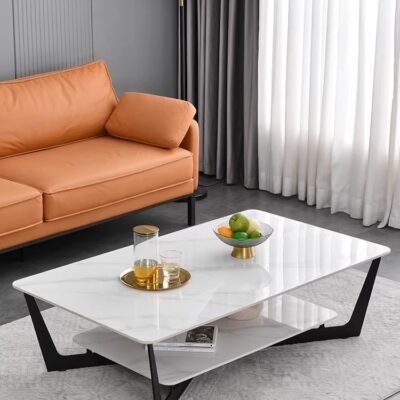Bàn cà phê đá phiến Bàn trà đẹp hiện đại Ý tối giản phòng khách nhà thiết kế sofa bàn cà phê hai lớp bàn trà hình chữ nhật