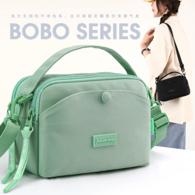 Thời trang vải nylon màu trơn vải Oxford, túi đeo chéo có sức chứa lớn dành cho nữ phù hợp với mọi trận đấu ngoài trời thông thường nhẹ và hình vuông nhỏ