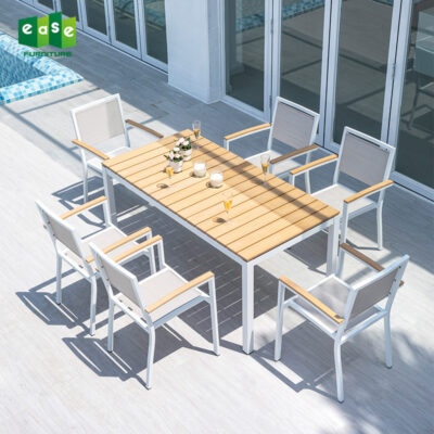 Bàn ghế ngoài trời sân vườn giải trí Bắc Âu kết hợp tối giản khách sạn cà phê ngoài trời sân thượng bàn ghế ngoài trời