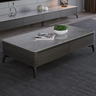 Internet người nổi tiếng phòng khách kết hợp bàn cà phê đơn giản hiện đại hộ gia đình cỡ nhỏ 2023 tủ TV sang trọng ánh sáng mới đá phiến