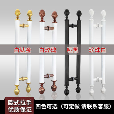 Tay nắm cửa kính bằng thép không gỉ cửa trượt tay vịn cửa khách sạn Tay nắm cửa bằng gỗ hoa hồng vàng titan titan đen