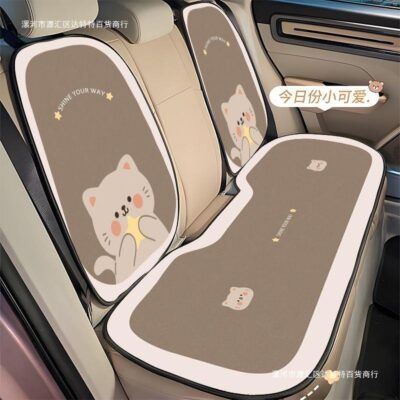 Đệm xe ô tô hoạt hình bốn mùa trang trí ô tô đa năng ô tô đệm sau bộ đệm ghế