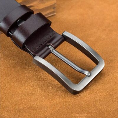 Thắt lưng nam da bò lớp trên cùng kiểu cổ điển đơn giản phù hợp với tất cả nam giới khóa pin hai mặt bằng da bò nam nhà sản xuất thắt lưng quần jean