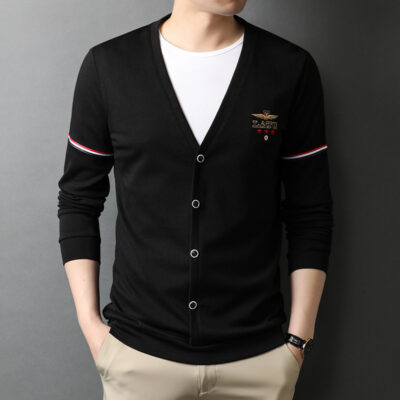 Áo len dệt kim nam mùa xuân và mùa thu 2022 áo khoác ngoài cardigan hợp thời trang phong cách Hàn Quốc Áo len trẻ trung mùa thu đông áo khoác nam màu trơn