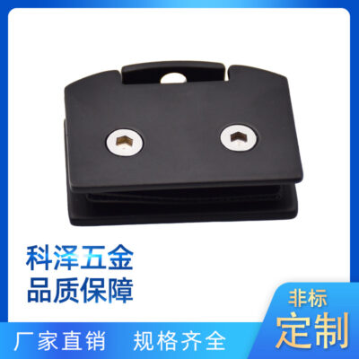 Dành riêng cho xuất khẩu dành cho cửa kính đúc tinh xảo Kẹp treo lỗ đôi hình vuông màu đen câm phụ kiện phòng tắm bằng thép không gỉ dày