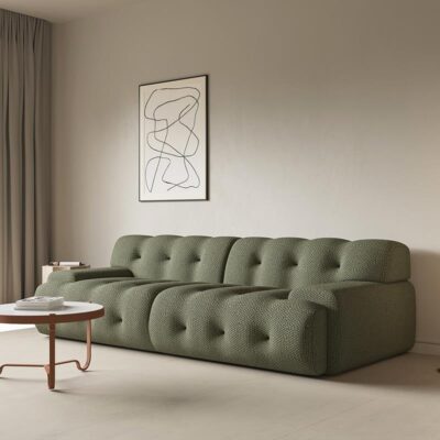 Ins net màu đỏ thiết kế cá tính căn hộ nhỏ phòng khách ba người phong cách Bắc Âu wabi-sabi sofa vải