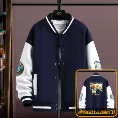 Thời trang 2022 hợp thời trang nam mỏng và đẹp trai cổ đứng bốn màu đồng phục bóng chày áo len dệt kim nam hợp thời trang áo khoác cardigan 2223
