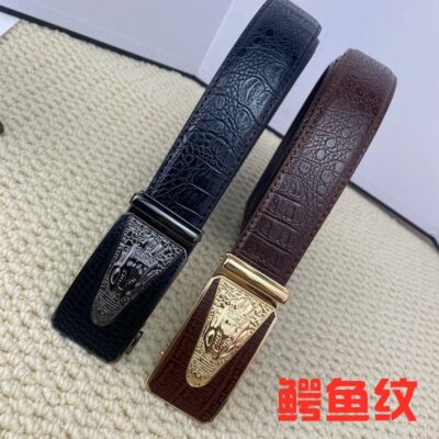 Mới Thắt Lưng Nam Khóa Tự Động Họa Tiết Cá Sấu Dây Thanh Niên Da Bò Kinh Doanh Quần Âu Dây Triển Lãm Gian Hàng Cung Cấp