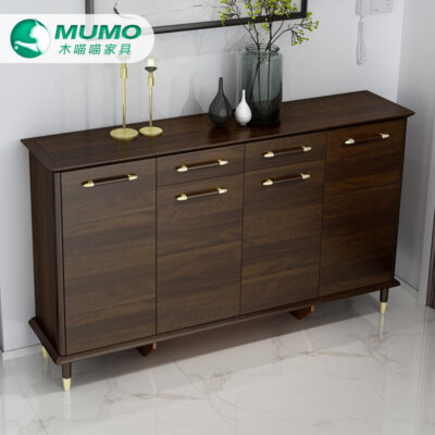 Tủ giày phong cách Trung Quốc mới đơn giản hiện đại màu óc chó Đẹp hiên nhà sang trọng đựng giày dung lượng lớn cửa nhà tủ giày gỗ nguyên khối