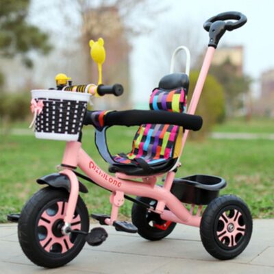Xe ba bánh trẻ em xe đẩy lớn xe đạp 1--5 tuổi xe đạp trẻ em bơm hơi miễn phí bánh xe trẻ em