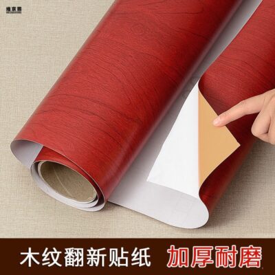Bàn máy tính để bàn tủ cũ đồ nội thất phòng phòng ngủ cửa tủ chống thấm nước chống ẩm dày tự dính vân gỗ đổi mới miếng dán