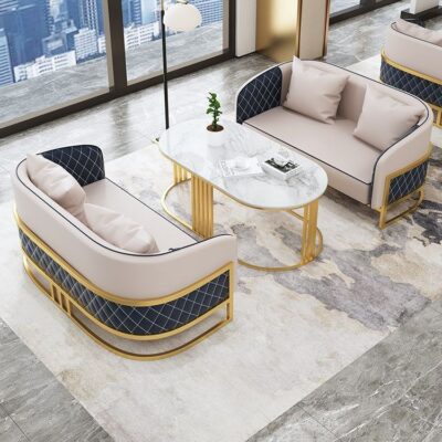 Bắc Âu đơn giản nhẹ nhàng sang trọng thẻ họp ghế sofa đàm phán một bàn bốn ghế tiếp tân đàm phán kết hợp bàn ghế