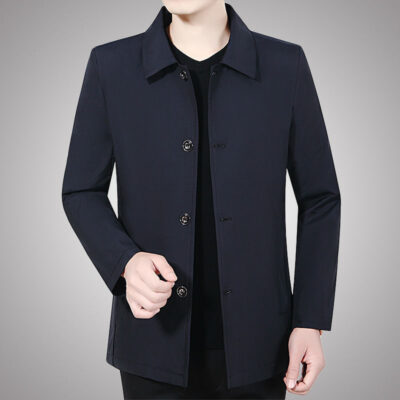 Áo Khoác Nam Trung Niên Áo Khoác Mỏng Trung Niên Và Cao Tuổi Ve Áo Bố Nút Áo Khoác Mùa Hè Xuân Thu