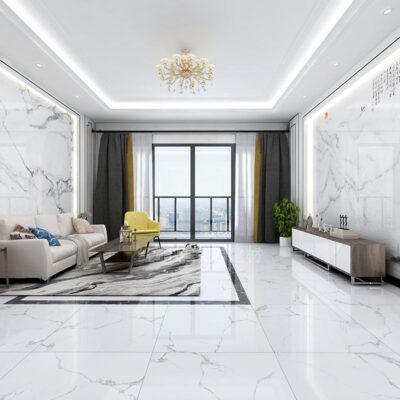 Gạch lát sàn mạng lưới bán buôn 800x800 phòng khách toàn thân bằng đá cẩm thạch chống trơn trượt chịu mài mòn được đánh bóng bằng kính kỹ thuật lát sàn 80