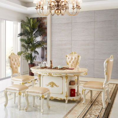 Bán buôn bàn trà phong cách Châu Âu tại nhà gỗ nguyên khối bàn uống trà bàn trà tự động bộ trà trà đạo tích hợp ban công bàn ghế trà