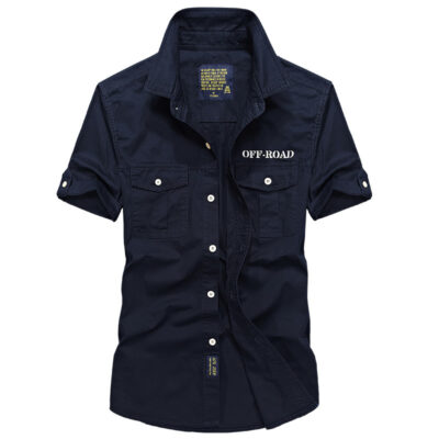 xuất khẩu mùa hè nam ngắn tay áo sơ mi nam cotton nguyên chất kích thước lớn đồng phục quân đội inch phiên bản áo sơ mi sơ mi giản dị hàng đầu