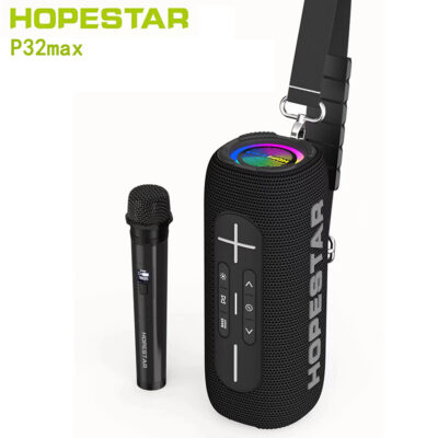Loa Bluetooth Ba lô di động HOPESTAR P32MAX có micro Loa siêu trầm karaoke gia đình